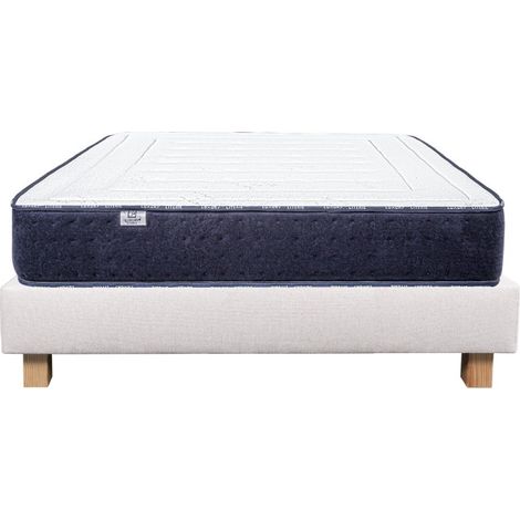 Ensemble Matelas Nuage (24 cm) et sommier (20 cm), mousse haute densité, mi-ferme, face été/hiver, 90x190cm (1/5)