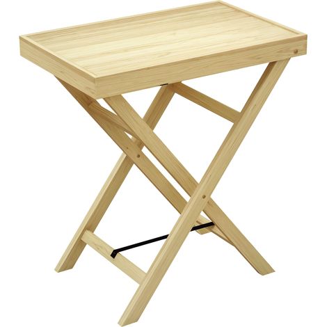 Table de jardin rectangulaire en bois pour balcon et terrasse, 68 x 44 x 75 cm, naturel (1/5)
