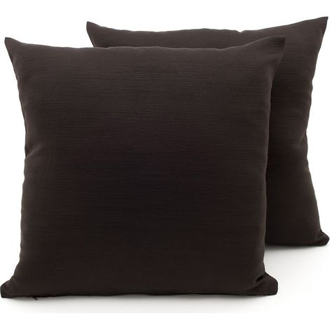 Coppia Cuscini Arredo Imbottiti Tessuto Ottoman In Tinta Unita Colore Marrone 21, misura60x60coloreMarrone 21 (1/4)