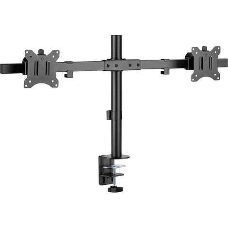 Doppel-Monitorhalterung Fix, schwarz, für Curved- und Flachmonitore zwischen 17 und 32 Zoll (43-81 cm) bis jeweils 9 kg. Farbversion schwarz (1/5)