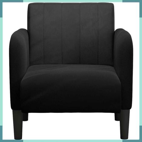 4100583 Fauteuil avec accoudoirs noir 54 cm velours (1/5)