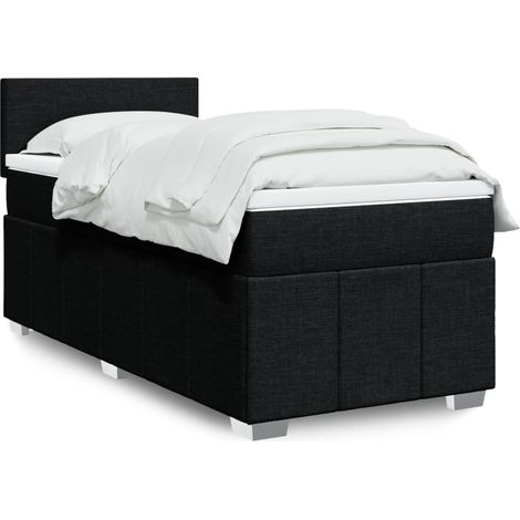 Boxspringbett mit Matratze Schwarz 100x200 cm Stoff (1/5)
