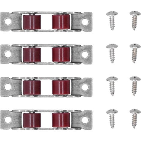 Poulie de Fenêtre Push-pull à Doubles Roues avec Vis Rouleau de Porte de Fenêtre Coulissante pour Largeur de Fente de Fenêtre 14 Mm, Lot de 4 (1/5)