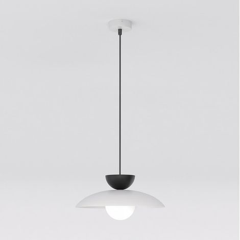 Lampada a sospensione Mulan in acciaio grigio e nero