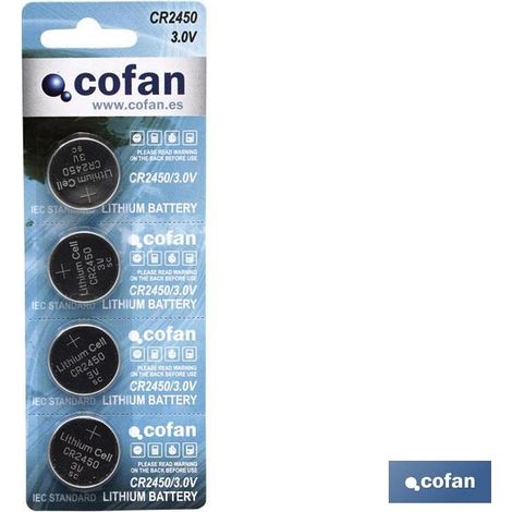 „CR2450“ 3V Lithium-Knopfzellenbatterien (Blister mit 4 Einheiten)