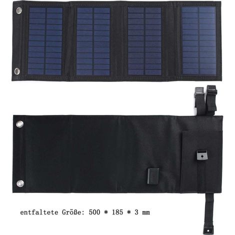 Batterie externe solaire pliable, chargeur solaire portable, panneau solaire USB pour (1/4)