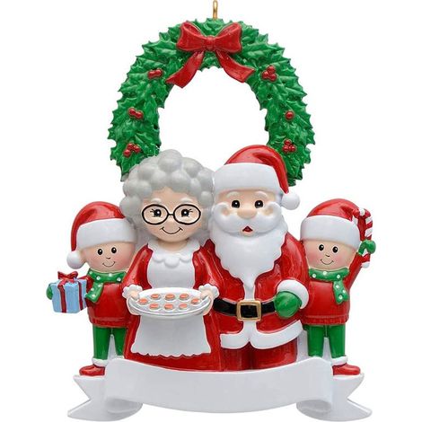 MINKUROW Decoraciones Navideñas 2022 Adornos Colgantes De Árbol De Navidad De Papá Noel, Nombre De Bricolaje Bendición Resina Decoraciones Navideñas Familiares, Colgante De Árbol De Navidad 2022-4 Per