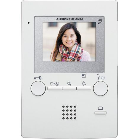 Aiphone GT-1M3-L Monitor manos libres de 3,5'', zoom de 1 zona, base magnética, anchura estrecha 125 mm
