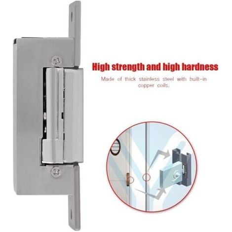 QORVA-Gâche électrique 12 V CC, gâche électrique pour portes étroites, compatible avec tous types de portes (1/2)