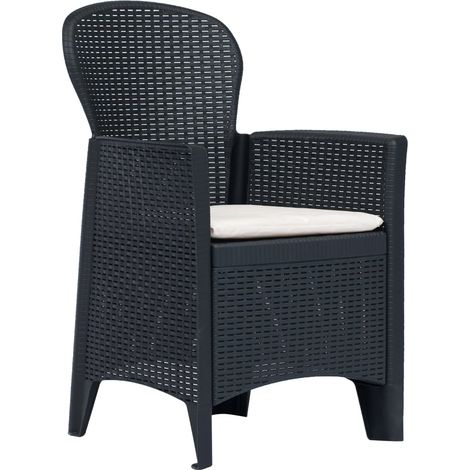 Maison Exclusive - Sedie da Giardino 2 pz Cuscino Antracite Plastica Stile Rattan