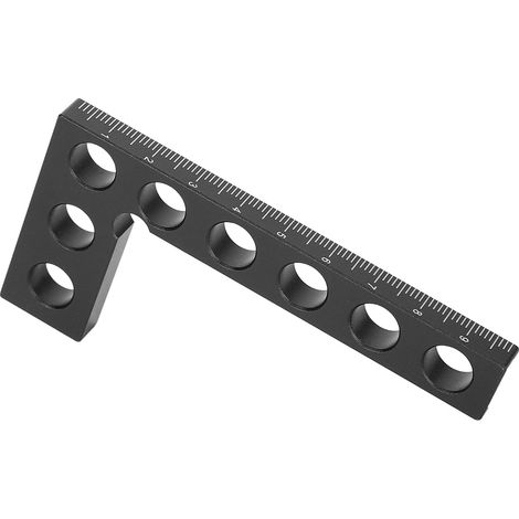 Règle d'angle à 90°, outil de travail du bois, règle métrique 0-100 mm, noire (1/5)