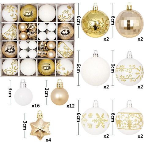 Coffret cadeau de boules de Noël décoratives, boules de Noël peintes à la main, boules à suspendre au sapin de Noël. (1/4)