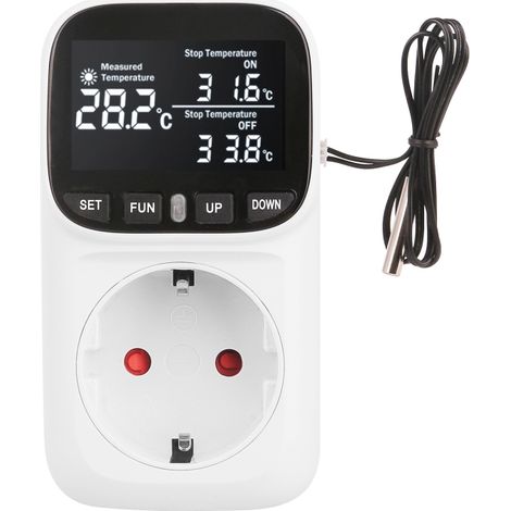 Thermostat intelligent 230 V 16 A avec affichage numérique haute précision, écran tactile, minuterie préréglée, fonction chauffage et refroidissement. Régulation de la température.