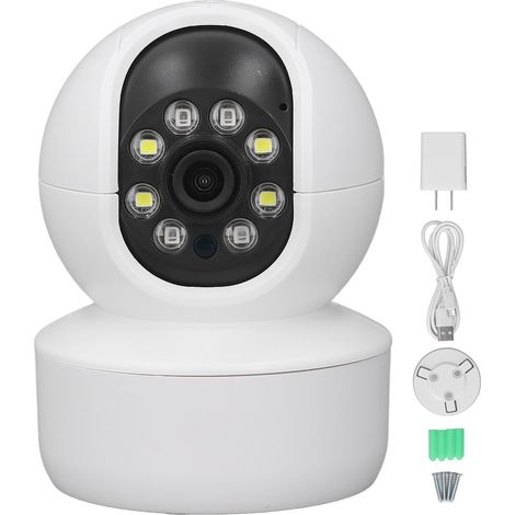 Drahtlose Überwachungskamera mit Nachtsicht, 2 Lichtquellen, Zwei-Wege-Audio, 2 MP, US-Stecker, 100–240 V, Heimsicherheit