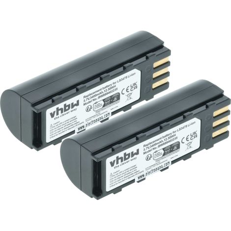 vhbw 2x batteria sostituisce Motorola 21-62606-01 per lettore di codici a barre, POS (3400mAh, 3,7V, Li-Ion)
