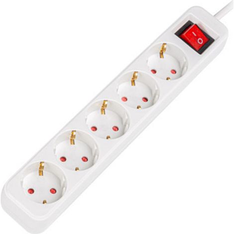 LANBERG BANDES DE MARQUE MODÈLE SCHUKO BANDE 5 SORTIES AVEC PROTECTION 3M BLANC PS1-05F-0300-W (1/4)