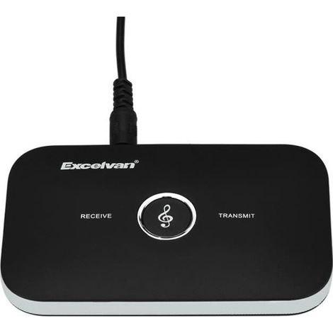 Bluetooth Émetteur Récepteur 2-en-1 Musique Stéréo Audio 3,5mm pour Haut-parleur TV MP3 iPad iPhone Tablette Voiture Noir Excelvan (1/4)