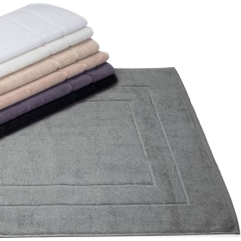 Tapis de bain rectangulaire 60x100 cm – 100% coton cardé – Grammage 1500 g/m2 – Éponge double face – Lavable en machine à 60°C – Linnea (1/5)