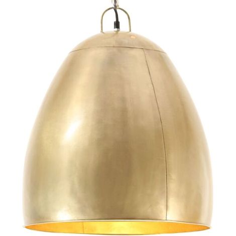 Suspension de style industriel, 25 W, ronde en laiton, 42 cm, culot E27 (1/5)