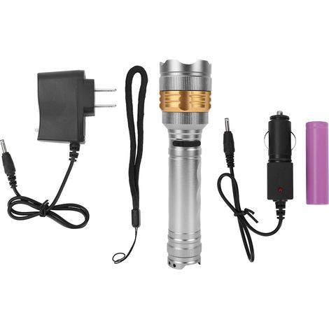 Lampe Torche Puissante en Alliage d'Aluminium pour Randonnée et Camping (Blanc) (1/5)