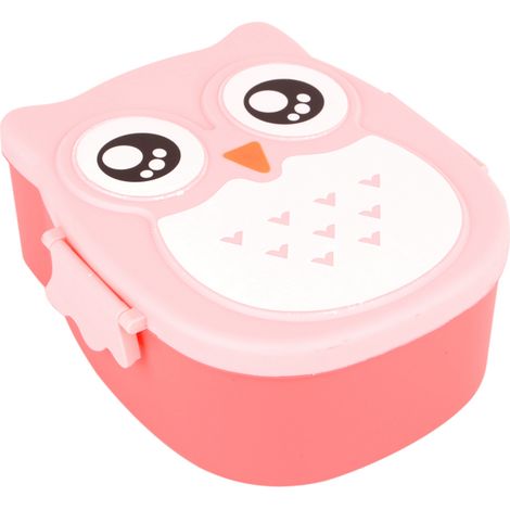 Boîte repas hibou en plastique portable, sûre pour micro-ondes et conservation alimentaire (1/5)
