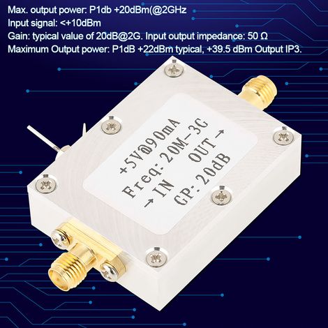 Stück Breitband-HF-Leistungsverstärkermodulplatine (0,02–3 GHz, Verstärkung 20 dB) für Hochfrequenz (1/5)