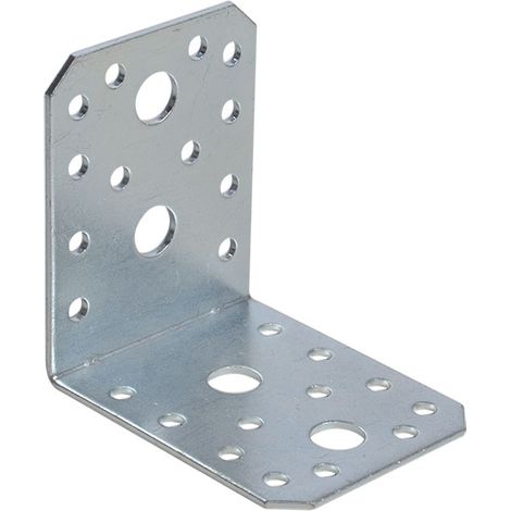 Cornière métallique en acier galvanisé multi-perforée 70 x 70 x L. 55 mm, lot de 50, réf. 1611 SIPA