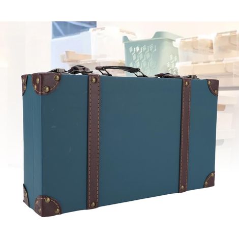 Mallette Vintage Décorative en Bois Composite et Cuir PU, Style Industriel, 34x9x20.5cm, pour Accessoires Cinéma et Déco d'Intérieur (1/5)
