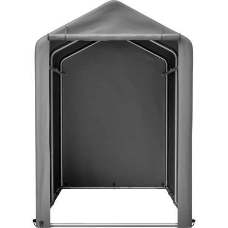 Abri de jardin en acier galvanisé 187x100x160 cm pour vélos et équipements, toile PE imperméable grise foncée (1/5)