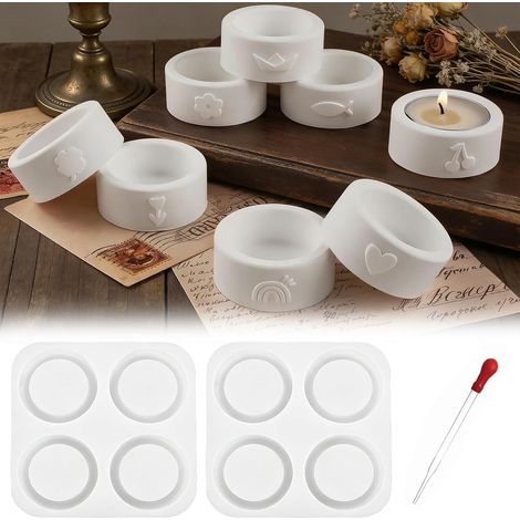 Set mit 8 zylindrischen Silikonformen zum Gießen von Kerzen, für Aromatherapie, Zement, Silikon-Kerzenhalter für DIY-Projekte (1/5)
