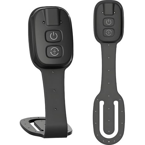 Noir,Lampe de lecture rechargeable à pince avec 7 LED, luminosité réglable, 3 températures de couleur, compacte et portable pour les voyages et la lecture au coucher