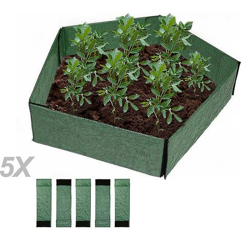Ensemble de 5 pots de plantation à monter soi-même avec barrières de jardin amovibles pour la plantation de légumes (1/5)