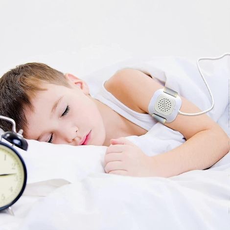 Alarmes pour l'énurésie nocturne, adaptées aux garçons et aux filles, avec volume sonore, vibration et lumières clignotantes. Elles détectent l'énurésie grâce à un capteur et facilitent l'apprentissag (1/5)