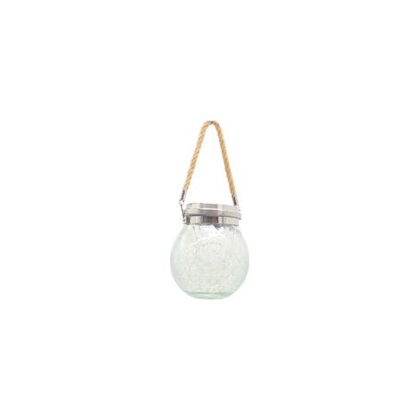 EASYCOMFORT Lumière solaire suspendue en boule de verre cassée, décoration de cour de jardin (1/5)