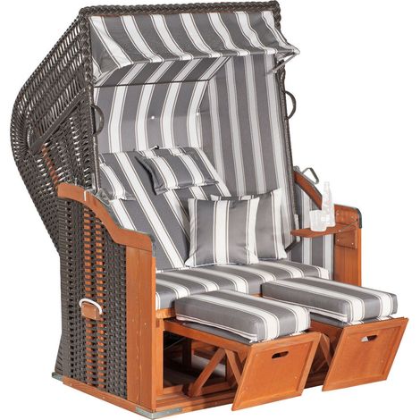 Strandkorb Rustikal 250 PLUS PVC-KS anthrazit, Nord.Fichte