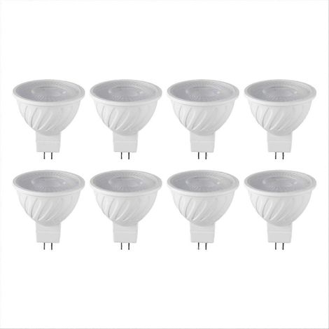 Lot de 8 ampoules LED MR16 DOB 7W, culot GU5.3, lumière blanche 6000K, 580 lm (1/5)