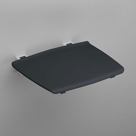 KOH-I-NOOR Sedile doccia ribaltabile 32,5x32,5 allumino lucido nero codice prod: 5469KN (1/2)