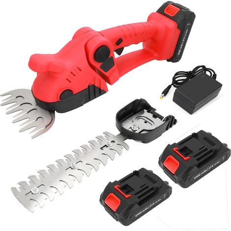 Akku Strauchschere 2-in-1 – kabelloser Heckenschneider mit 2 Akkus, 21V Motor mit 1300 U/min, 2-in-1 Klinge (Gras & Hecke), 90° drehbarer Kopf, Sicherheitsschloss, inkl. 2 Akkus (1/5)