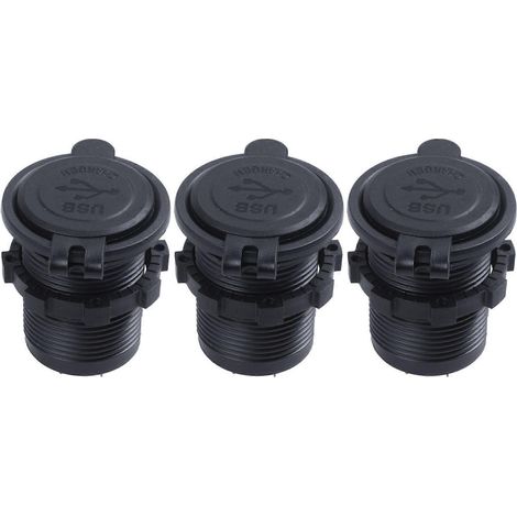 Compatible avec trois prises d'alimentation USB doubles étanches 12V-24V pour voiture, 5V 2,1A + 2,1A. (1/5)