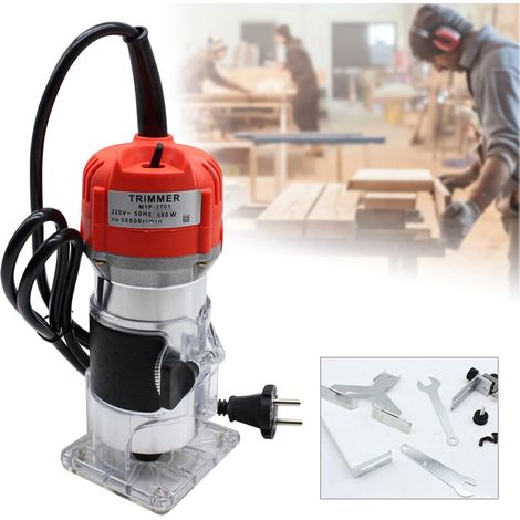 Holzfräse Oberfräse, Elektrik Kantenfräse Holz Oberfräse Trimmer Einhandfräse 6.35MM Fräsen Cuter 30000R/MIN 800W Elektrische Hand Trimmer Schreiner Oberfräse Holz Laminiergerät Tischler Werkzeug