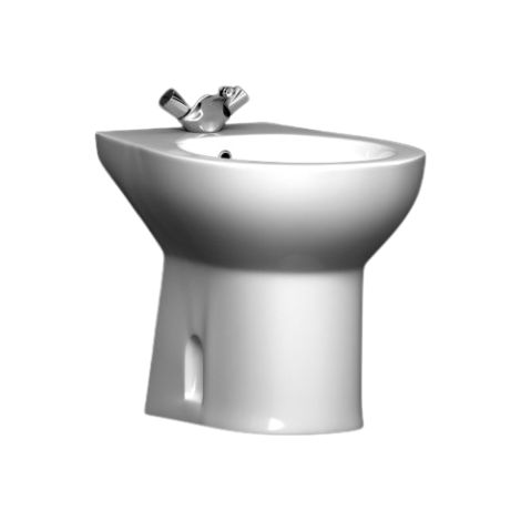 Bidet mit glänzend weißem Bodenablauf – Magic