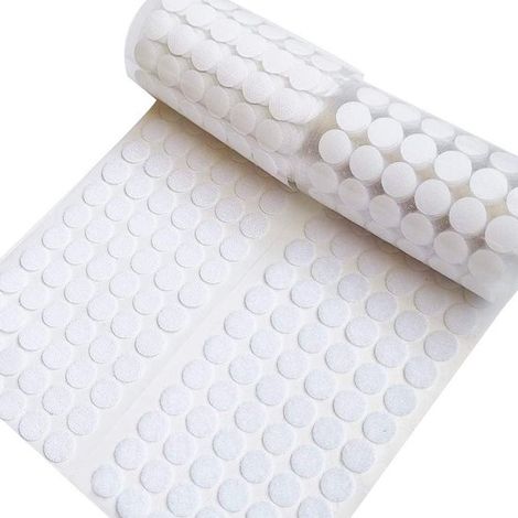 Pastilles auto-adhésives,1000 pièces,pastilles Velcro à forte adhérence,pastilles en nylon autocollantes de 1,5 cm de diamètre