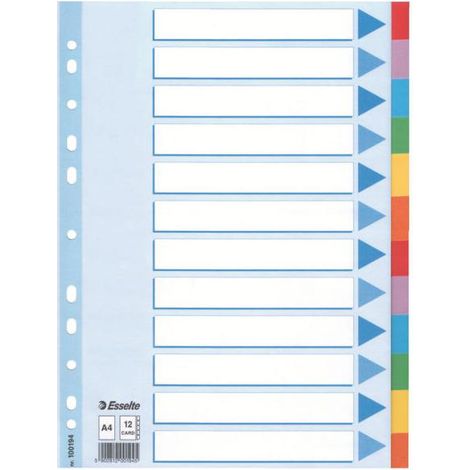 Esselte Multi-coloured Cardboard Dividers divisore 10 pz (1/2)