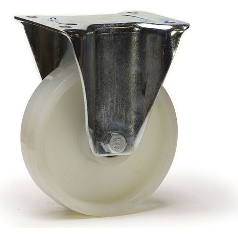 Roulette fixe diamètre 100 mm roue polyamide blanc - 200 Kg