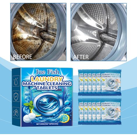 Comprimés effervescents nettoyants pour machine à laver - 60 g (5 g x 12 pièces) - Nettoie les taches, la saleté et les odeurs de la cuve de la machine à laver. -- AUTLEAD (1/5)