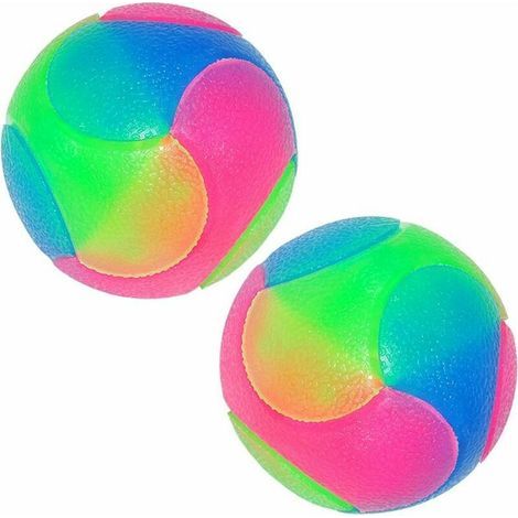 Jouet Balle pour Chien et Chat ,Light Up Dog Balls ,Balle Sauteuse à LED Animaux Chats Balles Jouet Amusant (2 Stück glatte Kugeln) (1/4)