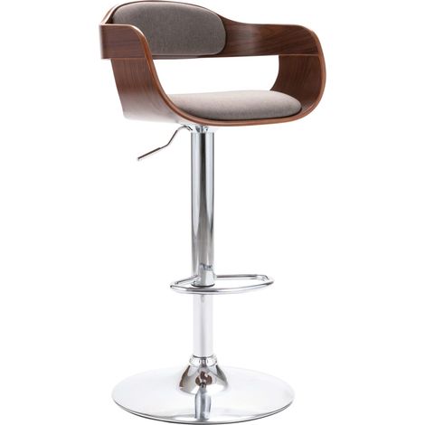 Tabouret de bar Contreplaqué et tissu taupe