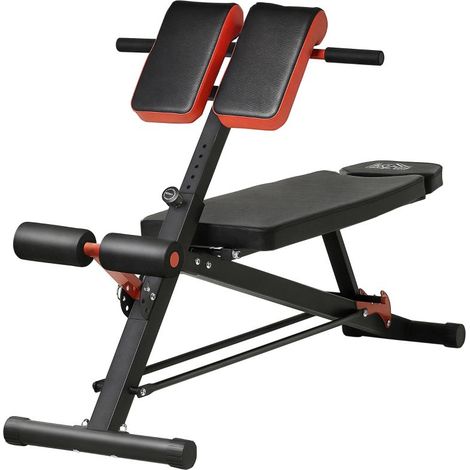 Banc de musculation multifonction réglable avec 2 inclinaisons et 4 réglages de pied, couleur noire (1/5)