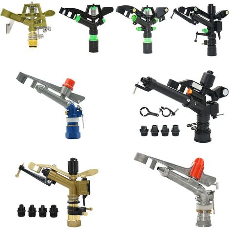 (G1 x Plastique) 1/2 3/4 1" 1,5" 2" Filetage femelle Grande portée Arroseurs pour jardin et exploitation agricole Arrosage par pistolet à eau Arroseur de pelouse en métal (1/4)