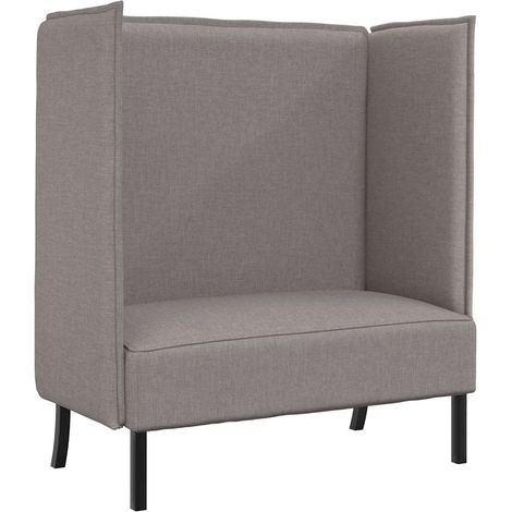 Canapé  Sofa à Haut Dossier 101cm Taupe tissu (1/5)